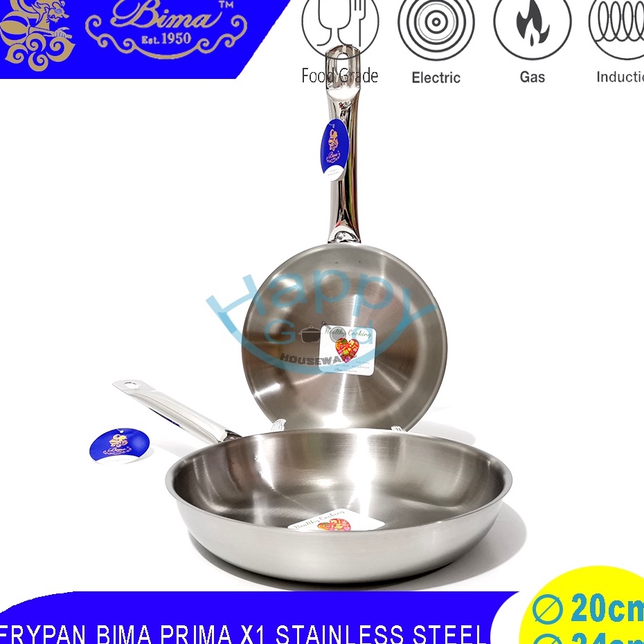 dJ BIMA PRIMA X1 / HERITANCE CLASSIC 20-24CM FRYPAN/PANCI PENGGORENGAN STAINLESS STEEL SUS304 ❅ ™