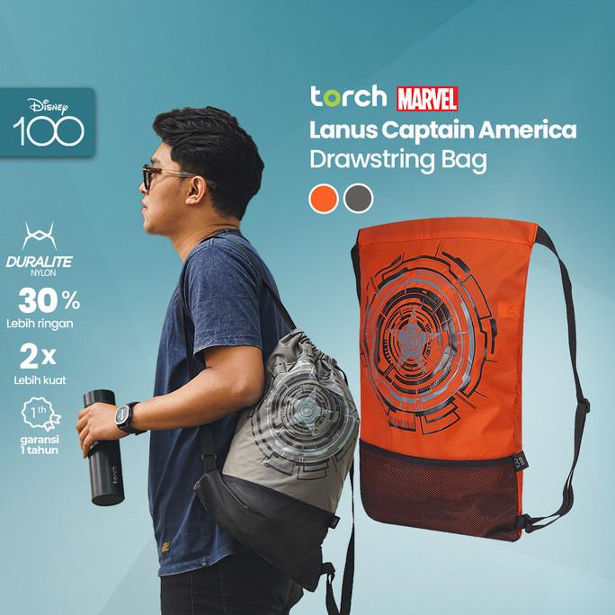 Marvel Torch Lanus Tas Serut / Drawstring Bag Backpack Captain America