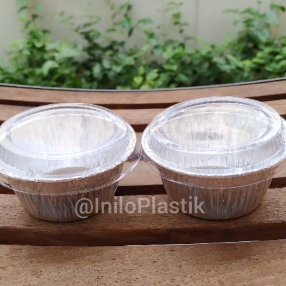 ➝↑❁⁂ @25pcs Alumunium Foil Tray RX-14081 / Aluminium RX-14081 RX 14081 Bulat + tutup Baru