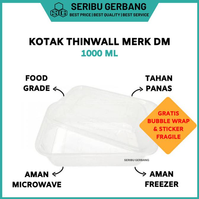 New Termurah Kotak Makan Plastik Thinwall Merk Dm 1Ml / Box 1 Ml