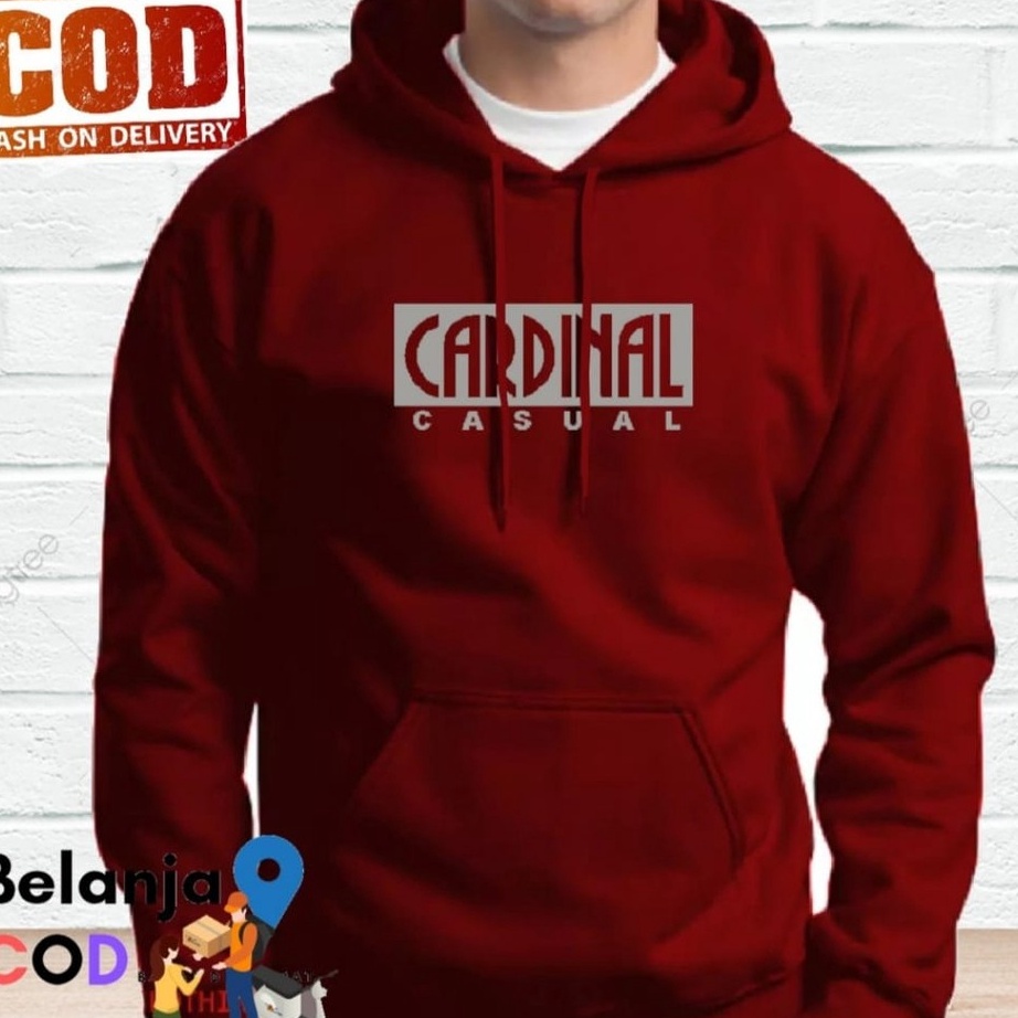 Jaket Sweater Hoodie - Hoodie Distro Terbaru Cardinal Casual Blok Logo Silver -