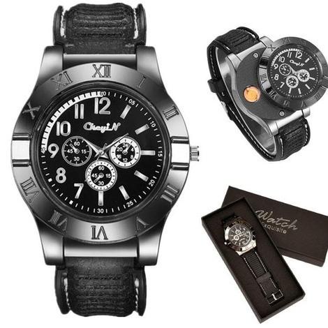 Jam Tangan Pria Korek Api Elektrik USB Rechargeable