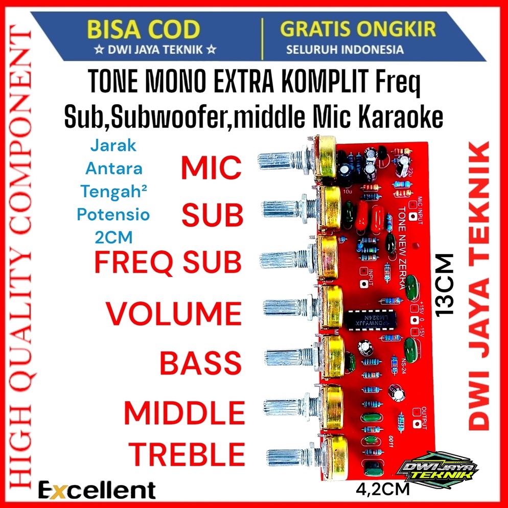 Miliki Juga Tone Control Mono EXTRA KOMPLIT Subwofer+midel+mic Zera JVC