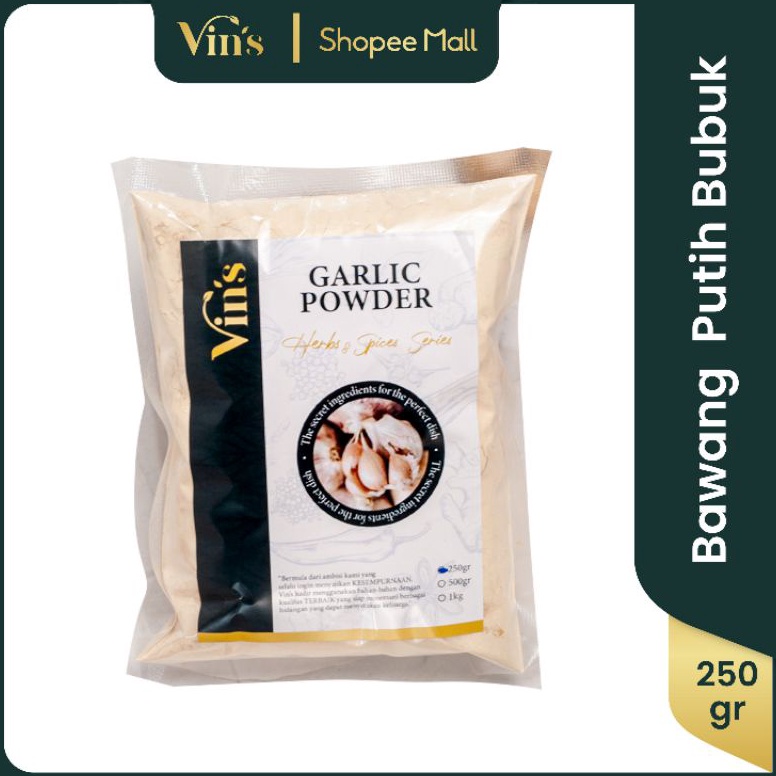 

Terbaru.. VINS - Premium Garlic Powder / Bawang Putih Bubuk 250gr 76