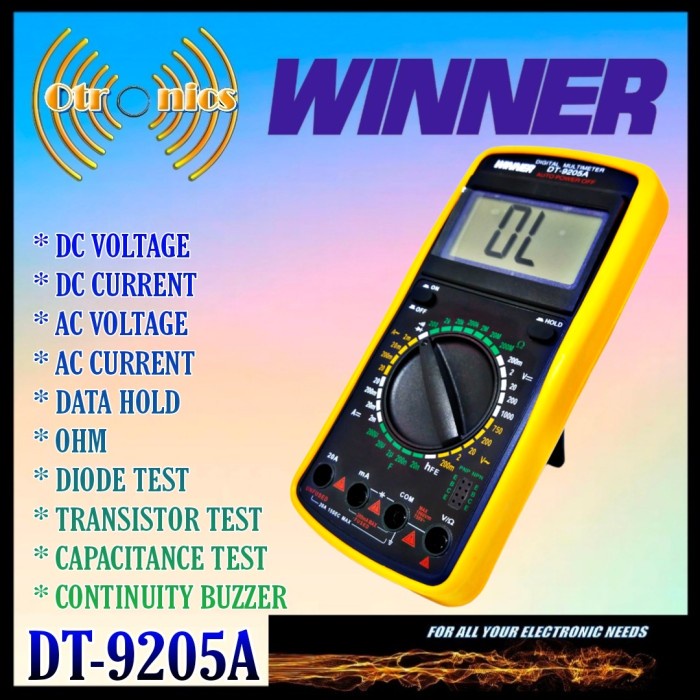 MUST HAVE MULTITESTER DIGITAL WINNER DT 9205A DIGITAL AVO METER TERBARU