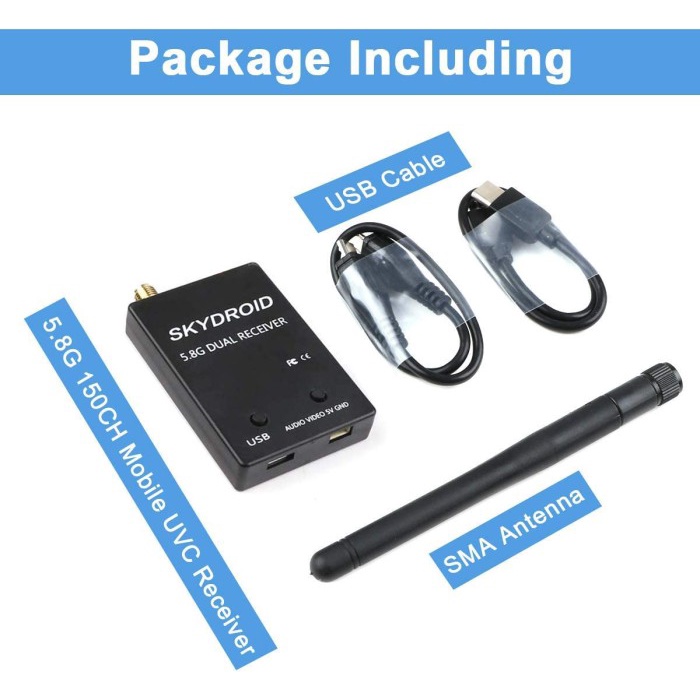 TERBARU Skydroid 5.8G FPV OTG Receiver 150CH Video Downlink for Android Phone