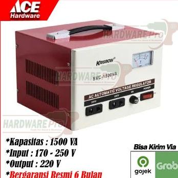 Stabilizer Listrik Analog 1500 VA Krisbow Stavol Bergaransi Resmi Ace