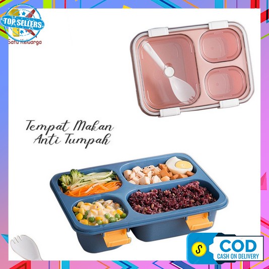 Kotak Makan Lunch Box 1 Set Lengkap Murah Anak Wadah Nasi Sekolah Sd Tuperwar Mini Gratis Tas Botol 