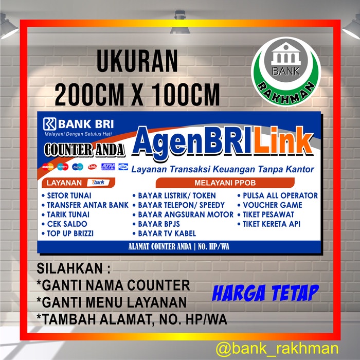 Best Seller Spanduk Banner Agen Brilink Ukuran 200Cm X 100Cm