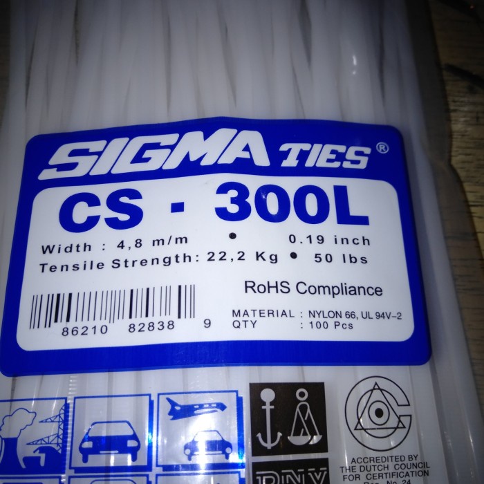 

Terlaris Kabel Ties Sigma Cs-300L. Warna Putih/Hitam
