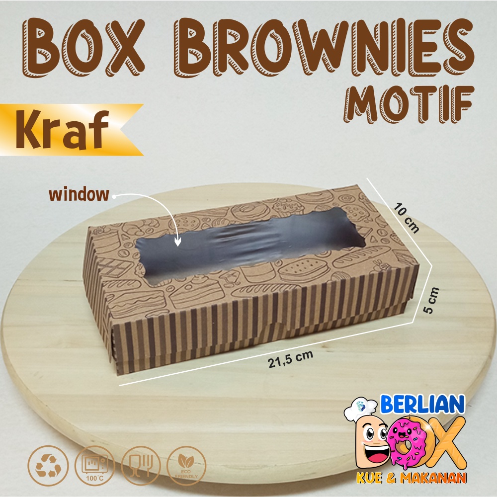 

Dus Brownies Motif Box Brownies Kraft Motif 21,5x10x5 /Box Brownies Jendela