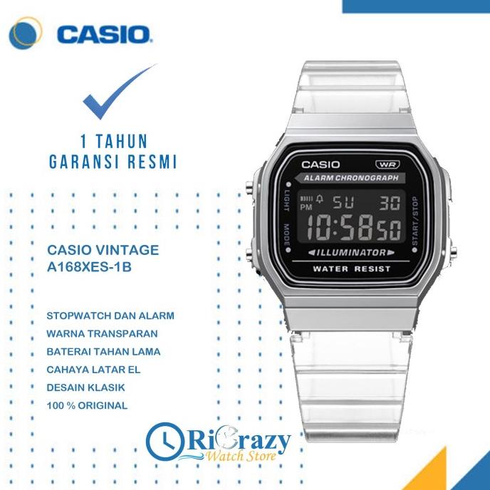 Jam Tangan Pria Casio A168Xes-1B Digital Vintage Original Garansi Oinudiana.Shop