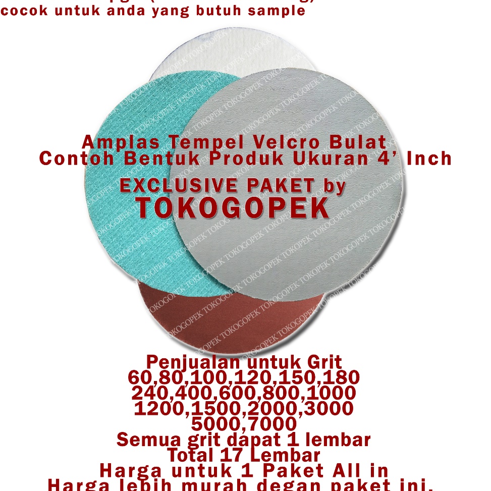 ☣Kpk PAKET 17PCS - AMPLAS TEMPEL VELCRO 4" INCH BULAT GRIT 60-7000 ALLINONE p Produk Terkini Grosir.