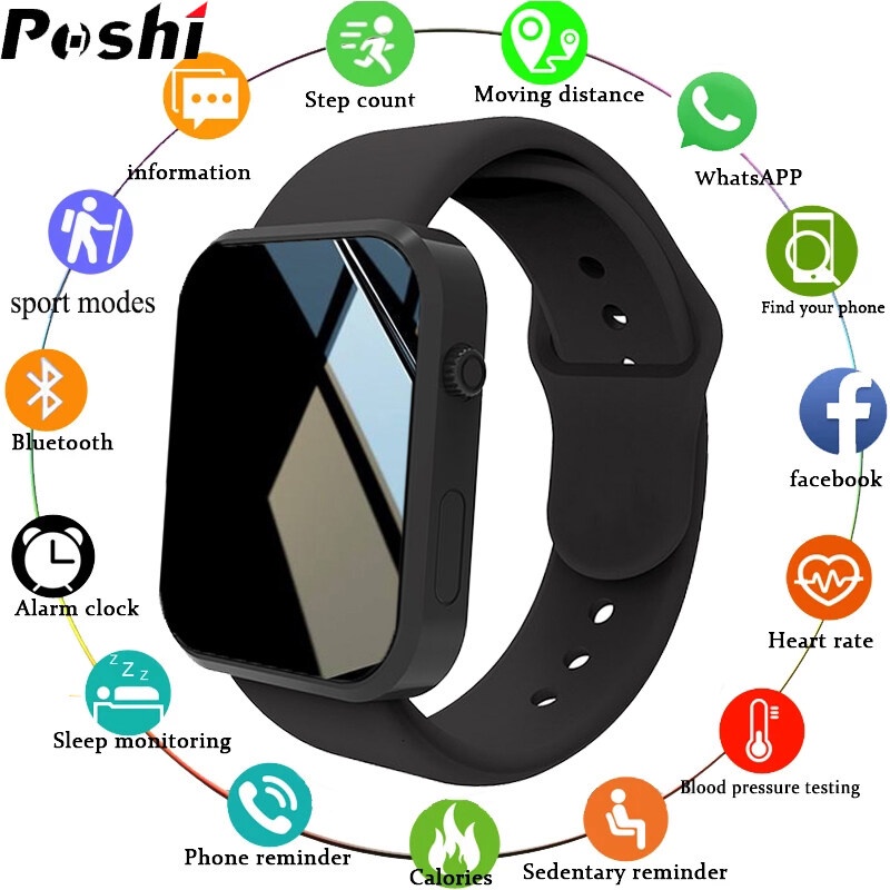 POSHI 2022 smartwatch terbaru 1.3 inci Layar Sentuh Penuh Smartwatch untuk Pria Merek Asli olahraga 