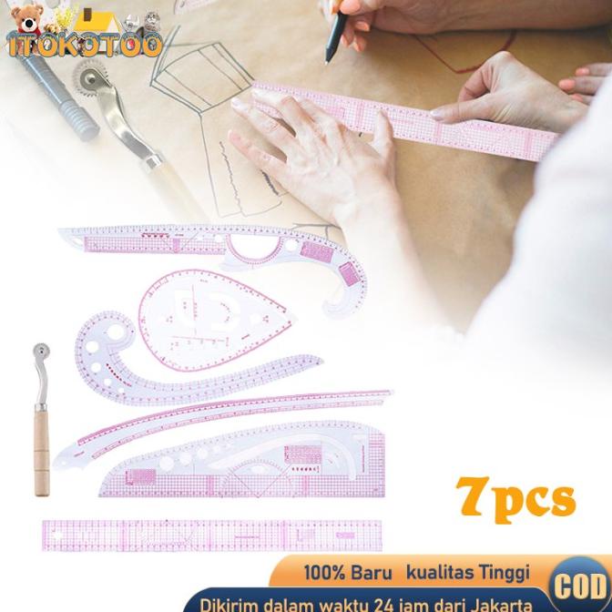

+%+%+%] 7pcs Penggaris Gambar Pola Menjahit Pakaian Quilting Patchwork Ruler