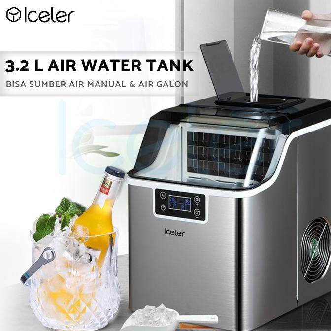 Mesin es cube Iceler pembuat es batu 25kg per hari rumah cafe kantor
