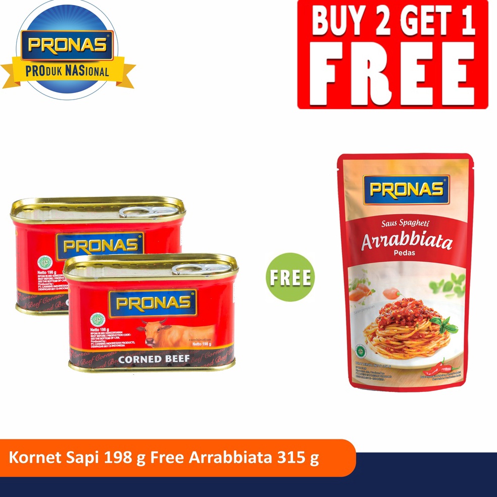 

Terlaris Today PRONAS Kornet Sapi 198 g (2pcs) Free Saus Spaghetti Arrabbiata 315 g buruan