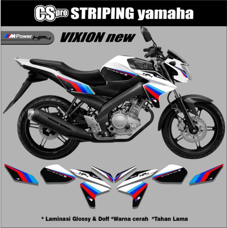 STRIPING VIXION BARU LIVERY BMW HP4 / Sticker Motor Yamaha Vixion Nvl / Stiker Stock Decals New Vixi
