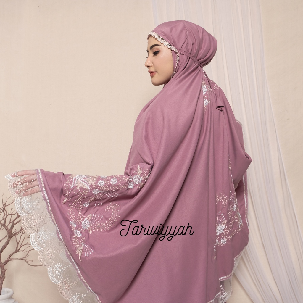 TARWIYYAH - Mukena Dewasa Bordir Azizah Katun Premium RendaTwotone
