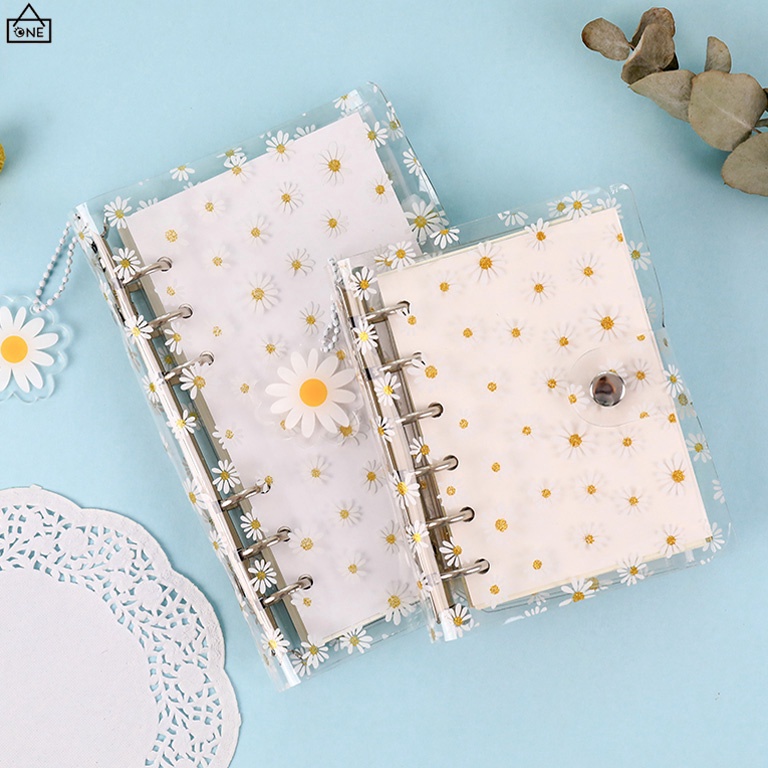 

F79243 COD❤️Binder Cover Transparan Daisy A6 6Ring Soft Shell PVC Hand Account Book Notebook 4281