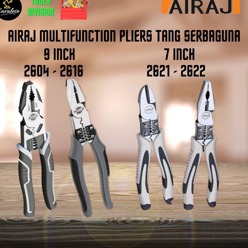 ｀ KM AIRAJ Multipurpose Wire Cutters Tang Pemotong Kabel Multifungsi 7/9 inch 2619 2622 2616 2604 ✯
