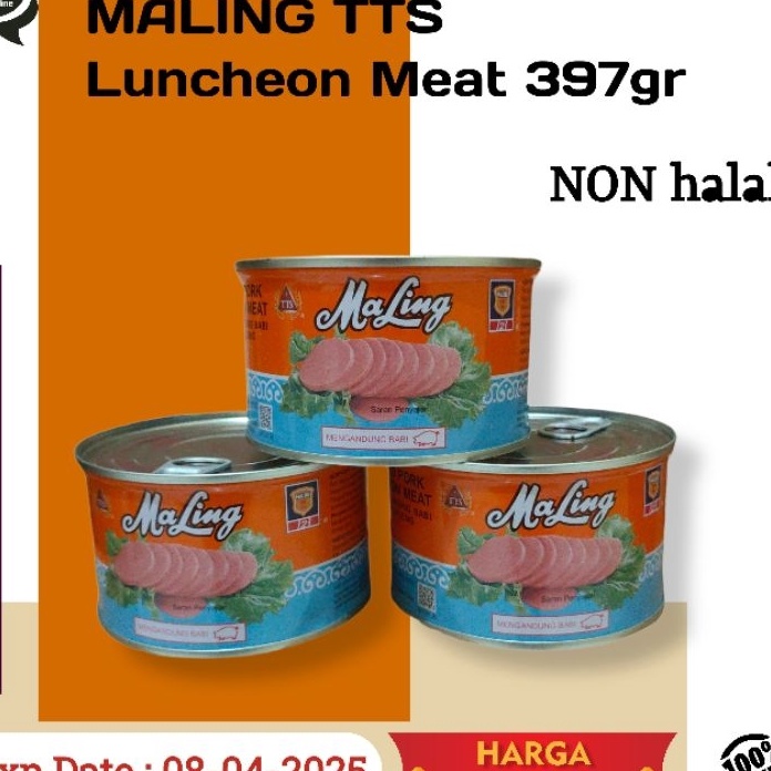 

Terbaik Maling TTS Canned pork Luncheon Meat 397gr ( NON HALAL ) !!