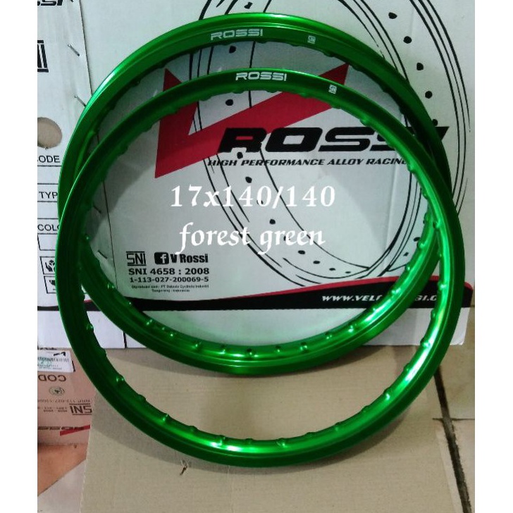 Banyak Peminat VELG PELAK V ROSSI JARI JARI RING 17 17X140/140  HIJAU FOREST GREEN