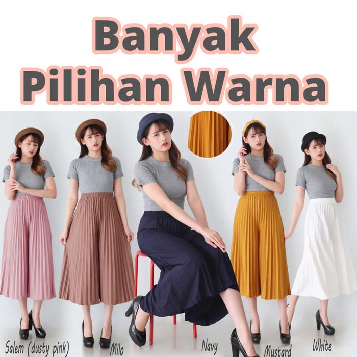 CELANA KULOT PANJANG CELANA PLISKET PANJANG WANITA BAHAN PREMIUM 7/8