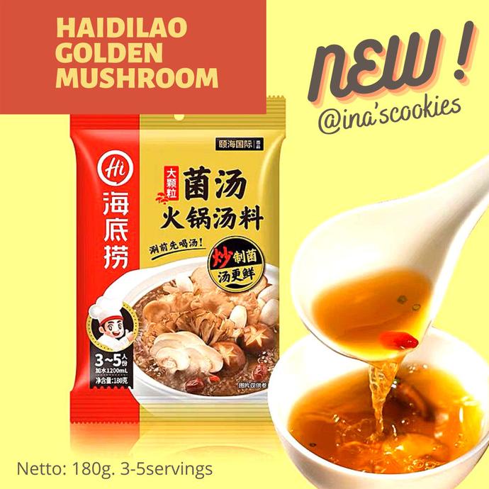 

Haidilao Golden Mushroom Hotpot Base Kuah Shabu Suki Kaldu Jamur 180g