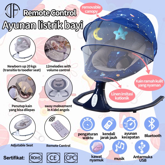 Ayunan Bayi Listrik Tempat Tidur Bayi Listrik / Kursi Ayunan