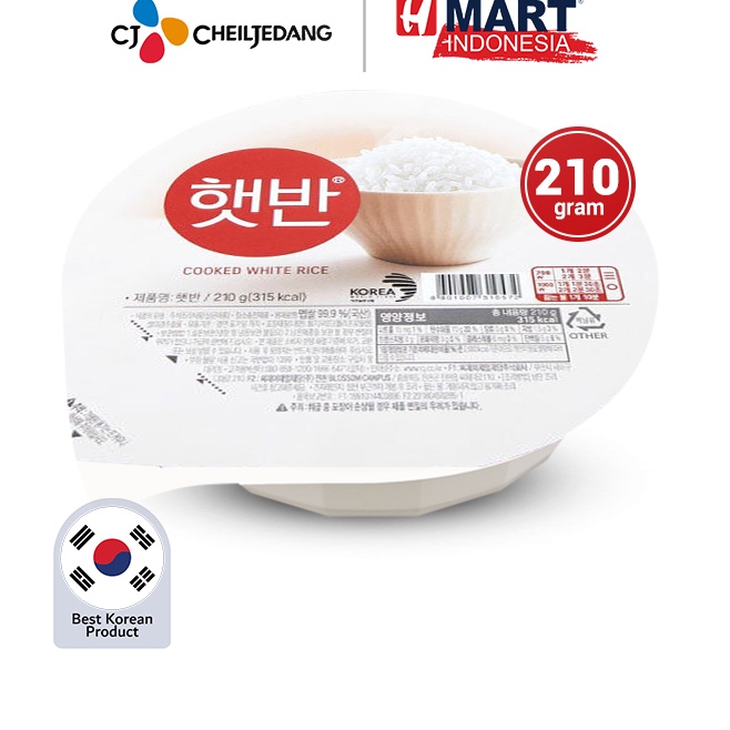 

❇Ready Stock➧ CT7Y0 [HMART] CJ Hetbahn Cooked White Rice - Nasi Putih Instan Korea 210g M62 Terkini