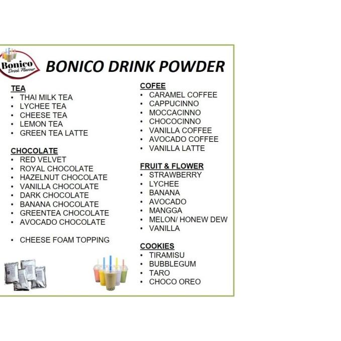 

BONICO VANILA drink powder 500gr Bubuk minuman Shake ice Blend VANILLA