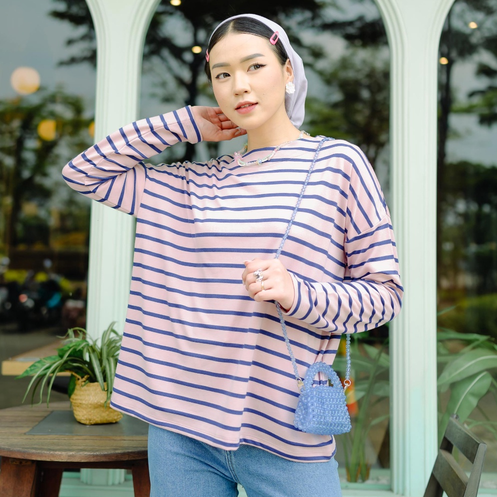 Terpercaya.. HijabChic Ulyani Stripe Tops