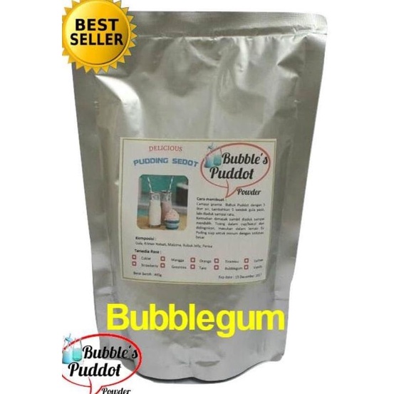 

BUBBLEGUM Bubble's Puddot Premix Puding Sedot Bubuk 445g Permen karet