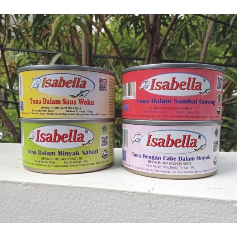 

Baru➞ JI9hj Tuna kaleng isabella ( sambal goreng, woku, minyak nabati,sambal goreng) G40 ←Laris