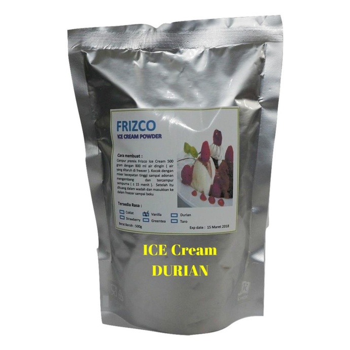 

DURIAN FRIZCO Ice Cream Powder 500gr Bubuk Es Krim frisco Duren