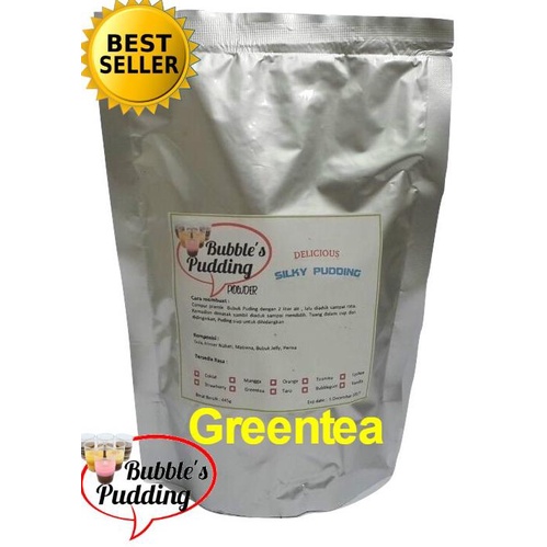 

Bubble's Greentea Premix Silky Pudding powder,bahan bubuk puding 445gr