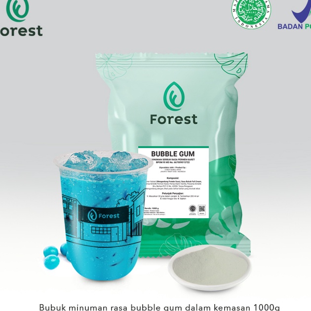 

Best Bubuk Minuman BUBBLE GUM Powder - FOREST Bubble Drink