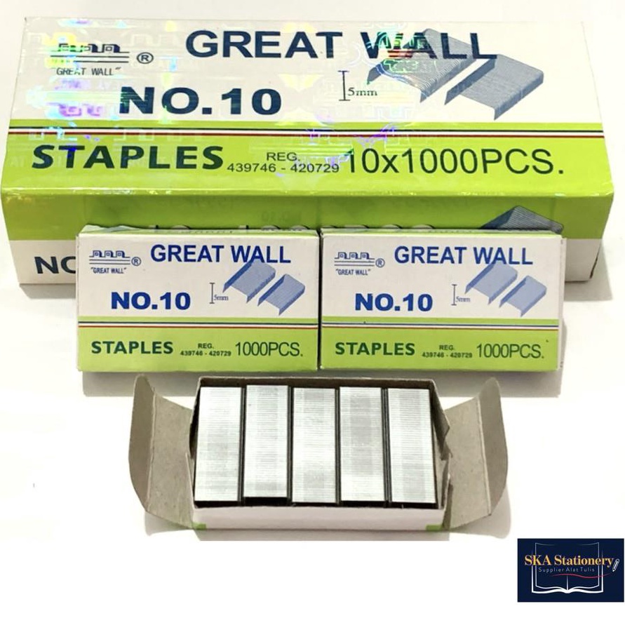 

VWCM3959ꕤ Refill/Isi Staples Greatwall no 10 ORI (Pak) ㊜