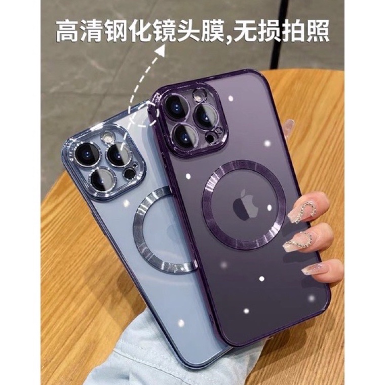 Kirim sekarang Case Magsafe Electroplating Metalic IPHONE 11 12 13 14 PRO MAX PLUS LENS GUARD PROTEC