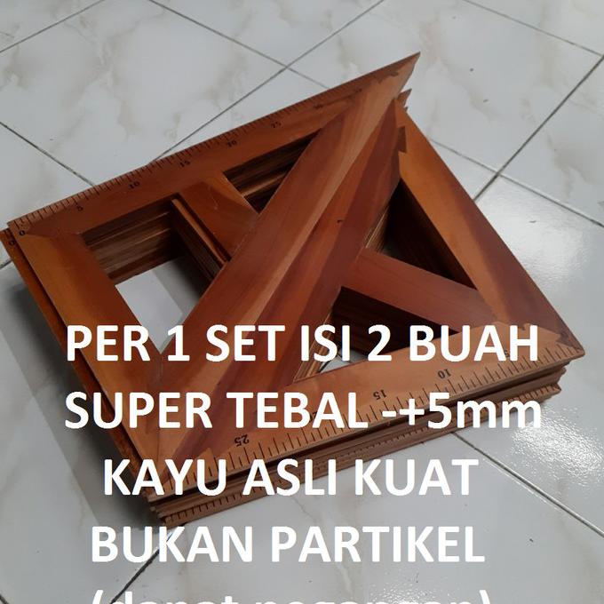 

:::::::] Penggaris Segitiga Kayu 1 Lusin Isi 12 Pasang (24 Buah)
