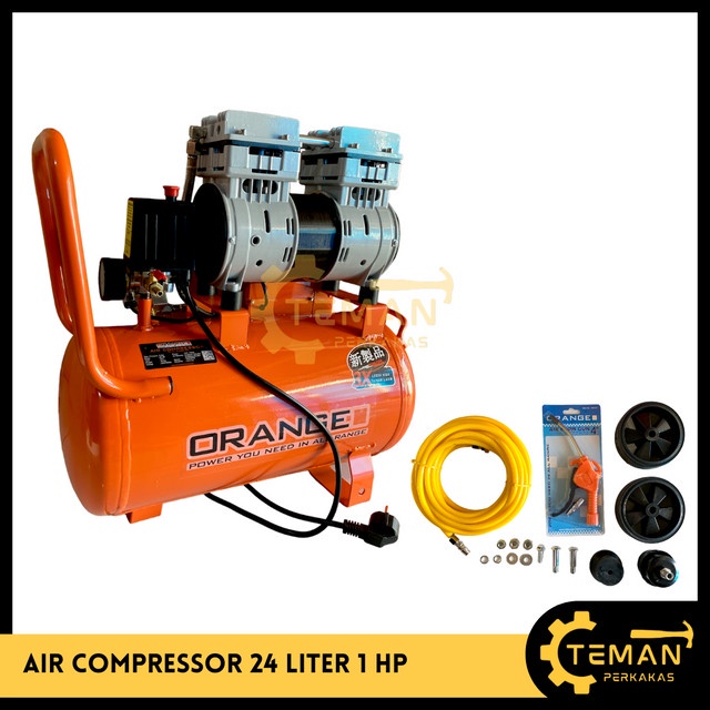 ORANGE Mesin Kompresor 1 HP 24 Liter / Kompresor Angin 24 L Oilness / Kompresor Angin 1HP