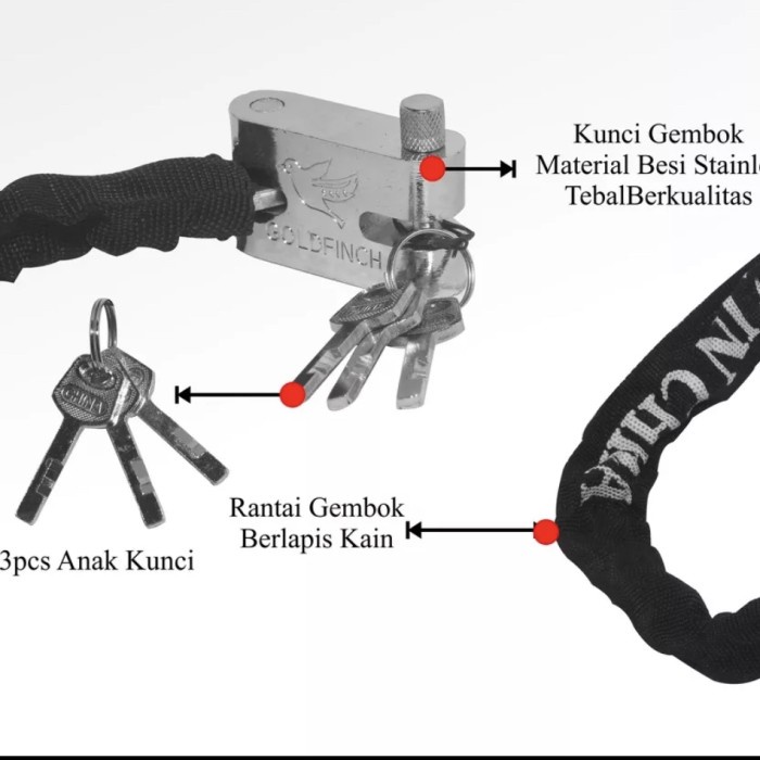 Gembok Rantai Motor 60Cm Camel / Chain Lock Helm