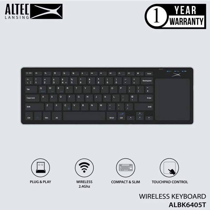 Altec Lansing Keyboard Wireless Slim with Touchpad ALBK6405T