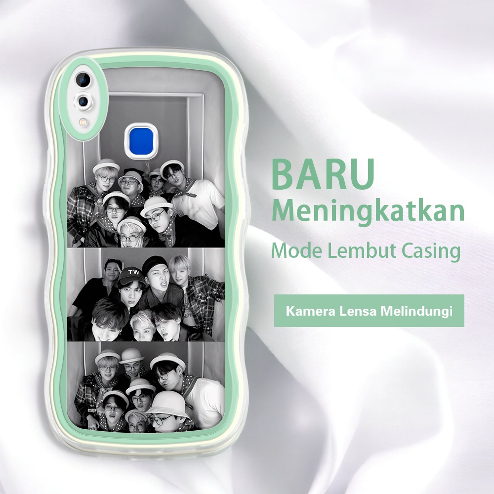 VIVO Y95 Y91 Y91C Y67 Y85 Y81 Y81I Y75 Y71 Y71I 5G INS BTS BT21 Foto hitam dan putih Cool Kor Kesing