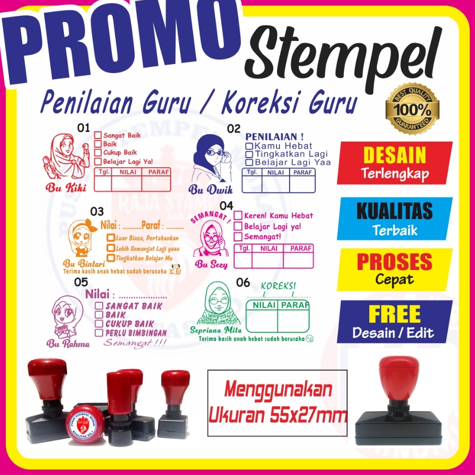 

【F⚡ASH SALE✅】 Stempel Nilai Guru / Penilaian / Koreksi / Checked / Reward