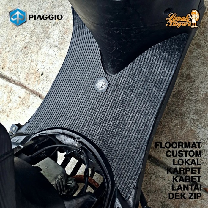KARPET LANTAI DEK KARET AKSESORIS LOKAL PIAGGIO ZIP 100CC FLOOR MATS SALE