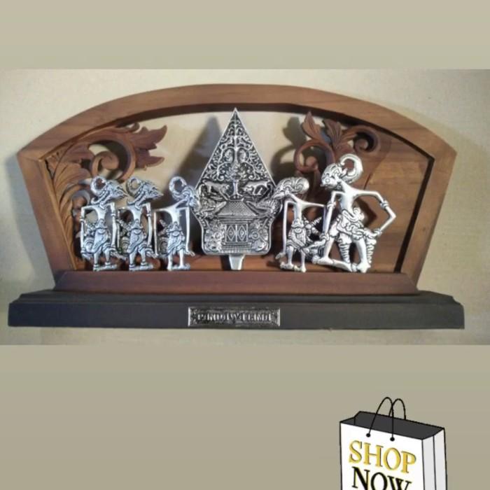 Souvenir Plakat Wayang Pandawa Lima Kayu Unik Murah