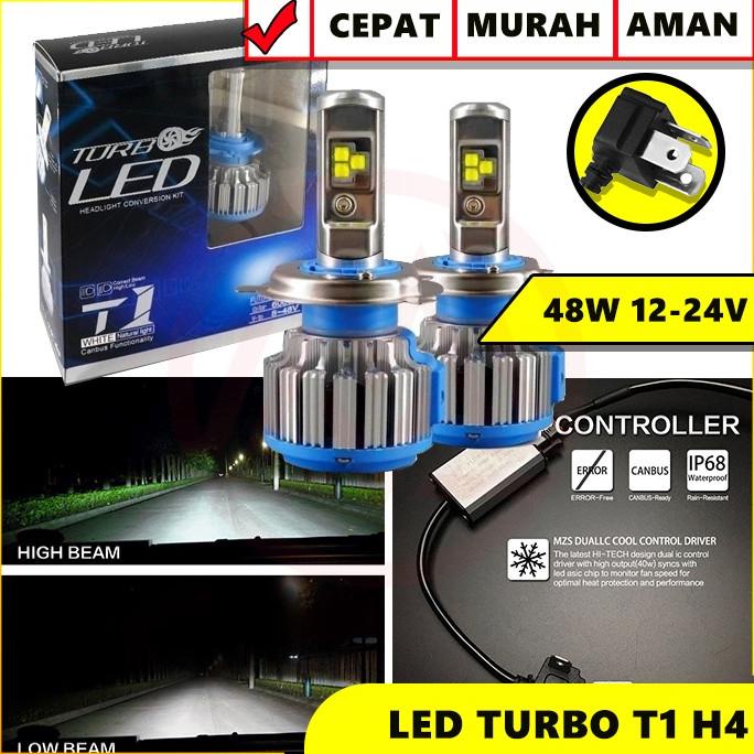 TURBO LED T1 H4 UNIVERSAL ISI 2PC HEADLIGHT TURBO T1