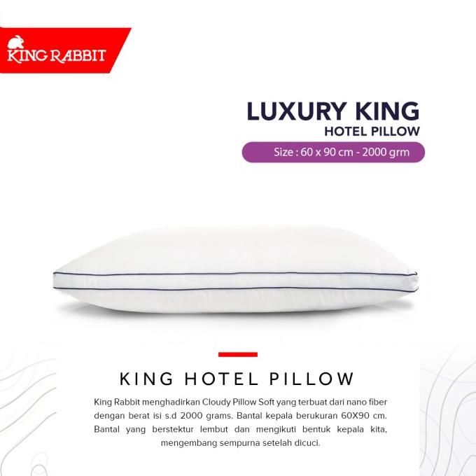 King Rabbit King Hotel Pillow / Bantal King 60x90 cm - Gratis Sarung